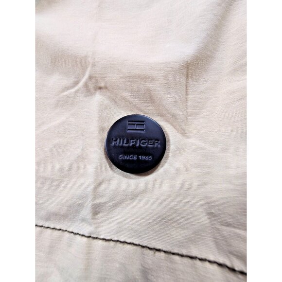 Tommy Hilfiger Beige Utility Field Jacket XL Full Zip Pockets Hong Kong Y2K - Picture 12 of 16